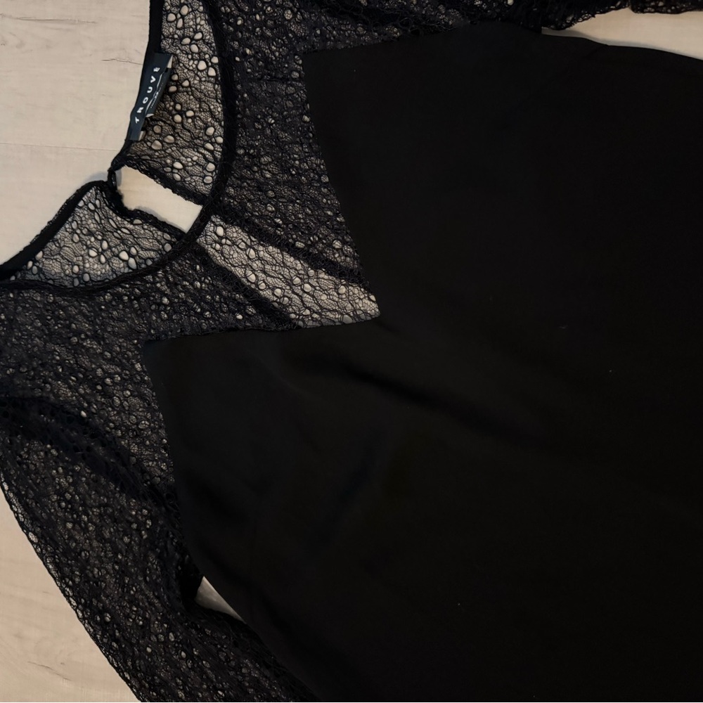 Trouvé Black Long‎ Sleeve Lace Top - XS - Picture 2 of 5